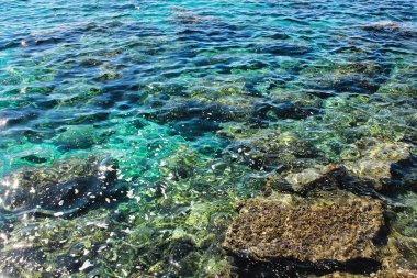 Çok güzel bir turkuaz arka plan. Akdeniz manzarası.