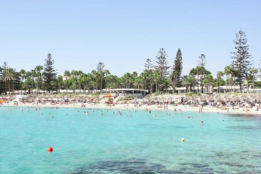 Ayia Napa, Cyprus. January 23, 2025. Nissi Beach view in summer. clipart