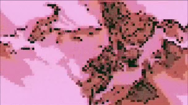 ピクセル化された干渉漫画スタイルグリッチサイバーパンクファッションホログラフィック背景 プロジェクトの概要映像 — ストック動画