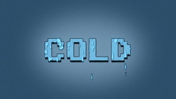 Cold Smelten Pixelated 80S Stijl Woord Creatieve Tekenfilm Stijl Animatie — Stockvideo