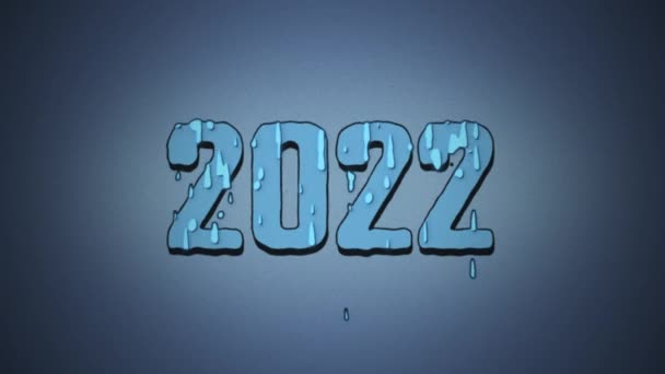 Concept Cold Winter World Economic Crisis 2022 Cartoon Style Melting — Stock Video