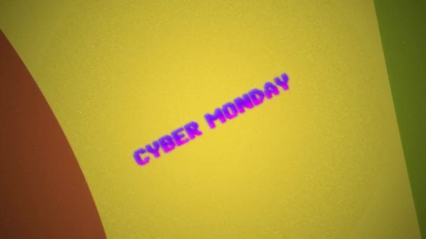 Siber Pazartesi Büyük Satış Ler Tarzı Neon Renkli Mesaj Fiyat — Stok video