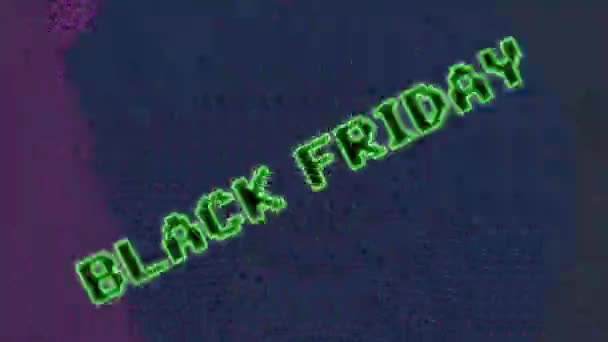 Black Friday Big Sale Retro 80S Stylu Wiadomość Usterka Zniżki — Wideo stockowe