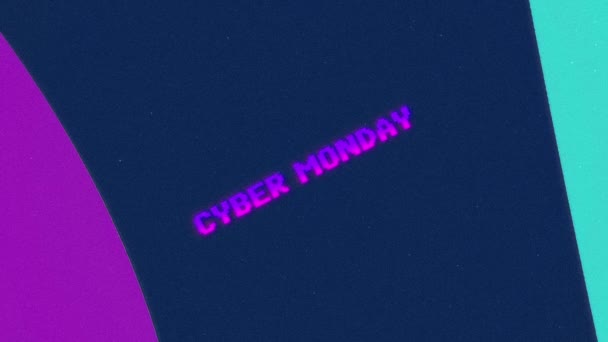 Cyber Monday Sale Retro 80S Style Message Glitchy Discount Sale — Αρχείο Βίντεο