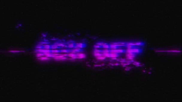 Cento Sconto Vendita Neon Glitch Banner Sfondo Nero Promozione Sconto — Video Stock