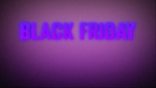 Wiadomość Black Friday Stylu Retro 80S Wiadomość Sprzedaży Zniżki Neon — Wideo stockowe