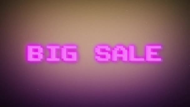 Büyük Satış Tarzı Indirimli Satış Mesajı Bozuk Neon Pankart Fiyat — Stok video