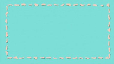 Mavi arkaplanda çizgi film tarzı bir çerçeve. 4k çözünürlüğü.