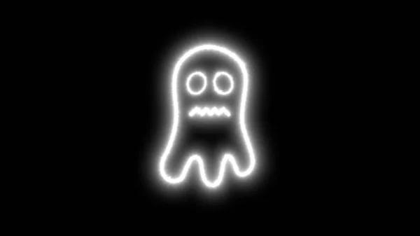 Läskigt Skrämmande Halloween Spöke Isolerad Svart Bakgrund Svart Bakgrund — Stockfoto