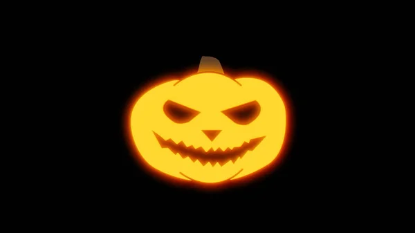 Jack Olantern Halloween Visage Effrayant Sur Fond Noir Image Créative — Photo