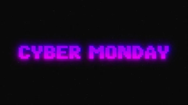 Cyber Monday Sale Retro 80S Style Message Glowing Neon Colors — Stock Photo, Image