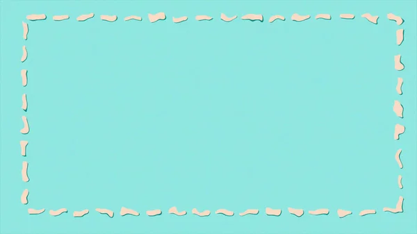 Mavi Arkaplanda Güzel Bir Çizgi Film Tarzı Beyaz Çerçeve — Stok fotoğraf