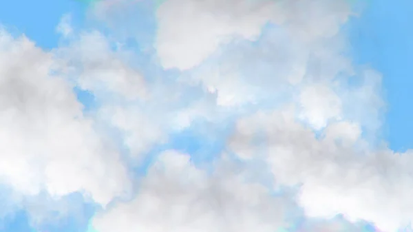 Felhőn Átrepülve Bolyhos Fehér Felhők Halkan Mozognak Tiszta Kék Égen — Stock Fotó