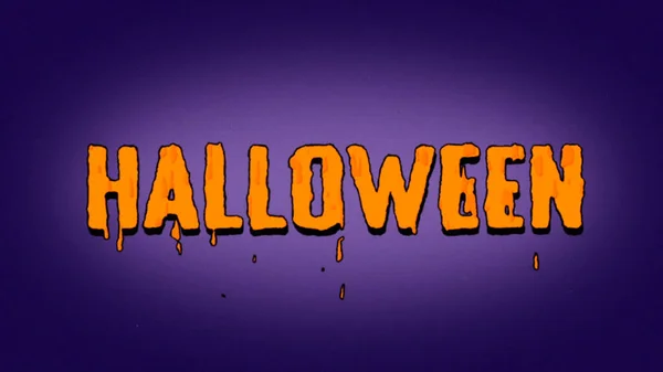 Halloween Cartoon Stil Text Lustige Halloween Bild Orange Schmelzende Wörter — Stockfoto