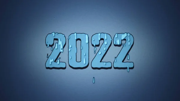 Концепція Холодної Зими Світова Економічна Криза 2022 Мультиплікаційному Стилі Танення — стокове фото