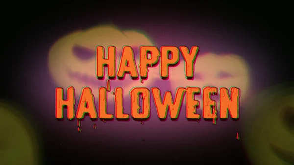 Feliz Halloween Texto Dibujos Animados Naranja Imagen Divertida Palabras Fusión —  Fotos de Stock