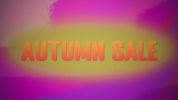 Autumn Sale Pop 80S Neon Discount Sale Message Glitch Banner — Stock Photo, Image