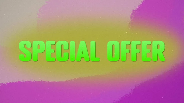 Speciális Ajánlat Retro 80S Stílusú Üzenet Neon Színekben Árcsökkenés Kedvezmény — Stock Fotó