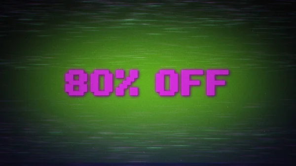 Por Cento Desconto Mensagem Venda Cyberpunk Neon Glitch Banner Queda — Fotografia de Stock