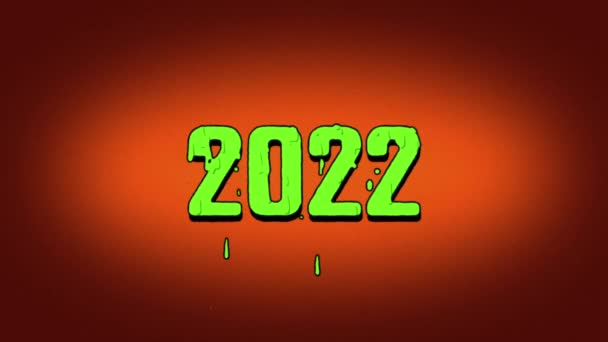 2022 Mensaje Estilo Dibujos Animados Color Verde Crisis Económica Mundial — Vídeos de Stock