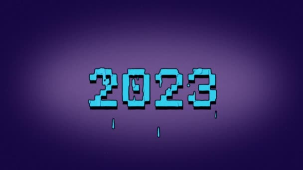 2023年 融化的老式风格信息 创意卡通风格动画 寒冷的冬季调色板颜色 Prores质量 — 图库视频影像