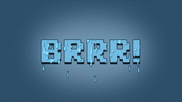 Brrr 融化的复古风格词 创意卡通风格动画 寒冷的冬季调色板颜色 Prores质量 — 图库视频影像