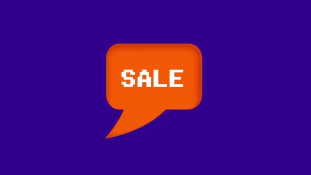 Μήνυμα Πώλησης Εικονίδιο Έκπτωσης Φούσκα Ομιλίας Προώθηση Πώληση Μήνυμα Έκπτωσης — Αρχείο Βίντεο