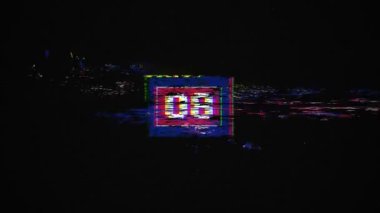 10 'dan 0' a geri sayım. 80 'lerin pikseli, minimal arızalı retro zamanlayıcı. Yaratıcı Canlandırma.