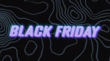 Black Friday 80 'lerin retro tarzı mesajı, indirimli satış mesajı, neon arıza afişi, fiyat düşüşü, indirim, yüksek fiyat, özel teklif konsepti. Soyut hareket grafiği. 