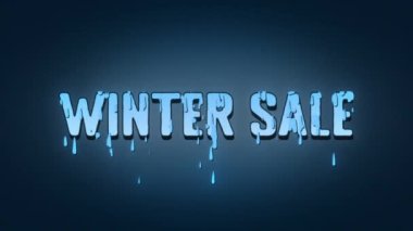 Kış Satışı çizgi film stili animasyon metni, kış satış mesajı yüksek kaliteli.