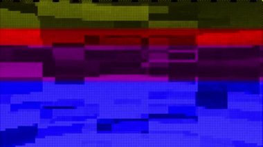 Bloklar ve çizgiler 8bit 80lerin klasik dijital geometrik modayı piksel hale getirdi. Kötü TV efekti döngüsü kusursuz video. Yüksek kaliteli görüntüler.