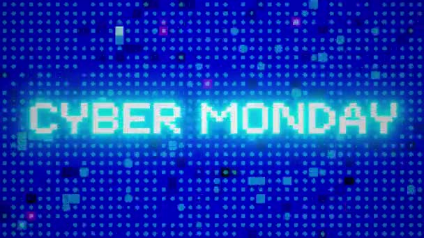 Cyber Monday Concept Computer Binary Background Cyber Monday Text Binary — Stock Video