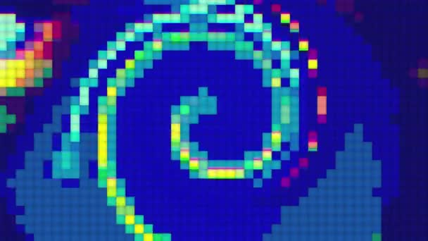 Bit Kunst Transformierendes Pixelkaleidoskop Fehlerdaten Geometrischer Futuristischer Holographischer Hintergrund Alter — Stockvideo