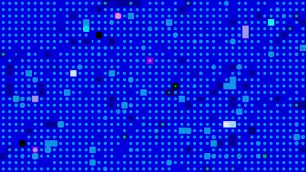 Abstract Trendy Neon Cyberpunk Bit Pixels Moving Data Concept Abstract — Stock Video