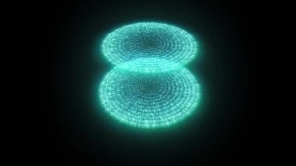 Анотація Тла Сяючих Кіл Переміщення Геометричних Фігур Концепція Текстури Руху — стокове відео