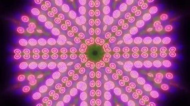 Soyut geometrik fütüristik neon teknolojisi siberpunk rüya gibi dijital parçacık yanardağı. Modern teknoloji, bilim konsepti. Döngüsüz canlandırma. 