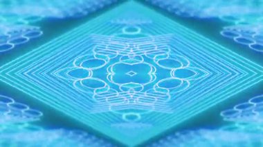 Soyut geometrik neon teknolojisi siberpunk rüya gibi dijital dalgalı yanardöner arka plan. Teknoloji, bilim konsepti. Döngüsüz canlandırma. 