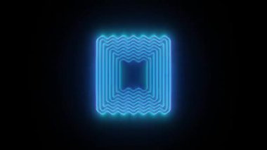 Soyut geometrik fütüristik neon teknolojisi siberpunk rüya gibi dijital parçacık yanardağı. Modern teknoloji, bilim konsepti. Döngüsüz canlandırma. 