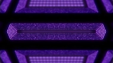 Soyut geometrik fütüristik neon teknolojisi siberpunk rüya gibi dijital parçacık yanardağı. Modern teknoloji, bilim konsepti. Döngüsüz canlandırma. 