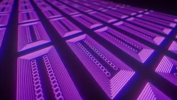 Abstract Geometric Neon Technology Cyberpunk Dreamy Digital Wavy Iridescent Background — Stock Video