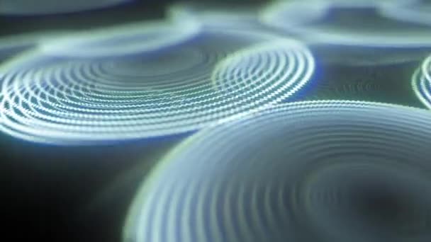 Abstrakt Geometrisk Futuristisk Neon Teknik Cyberpunk Drömmande Digital Partikel Skimrande — Stockvideo