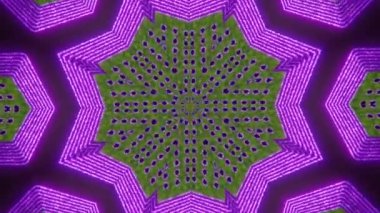 Sıradan bir kaleydoskop soyut geometrik hata efekti bilim kurgu halüsinojenik yanardağ arka planı. Yaratıcı iş sunumu video konsepti.