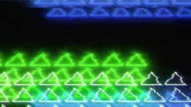 Modern soyut geometrik bozulma etkisi bilim-kurgu psikedelik siber yanardöner arka plan. Yaratıcı iş sunumu video konsepti.