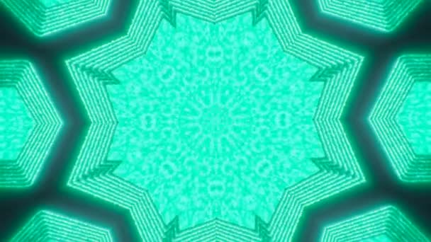 Casual Kaleidoscope Abstract Geometric Glitch Effect Sci Psychedelic Iridescent Background — Stock Video