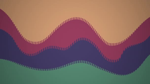 カジュアルヴィンテージのサイバーパンク変位虹色の背景 トレンドオーバーレイのための古いコンピュータの模倣 — ストック動画