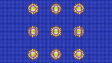 Geometrik basit kalıp döngüsü. Çemberler, kareler, çizgiler, soyut şekiller. Minimalist tasarım kavramı.