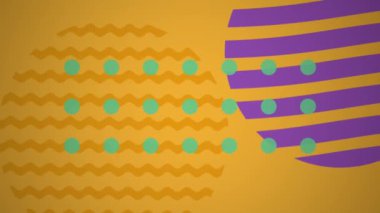 Geometrik basit kalıp döngüsü. Çemberler, kareler, çizgiler, soyut şekiller. Minimalist tasarım kavramı.