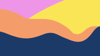 Soyut dalga çizgisi kavramsal arka plan, minimal retro şekiller renkli çizgiler. Modern pürüzsüz renkler duvar kağıdı.