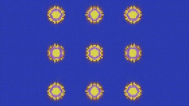 Geometrik Basit Kalıp Döngüsü Çemberler Kareler Çizgiler Soyut Şekiller Minimalist — Stok video