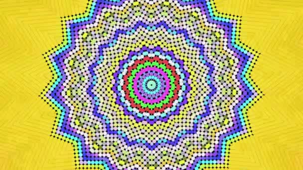 Abstraktní Kaleidoskop Mandala Abstraktní Pozadí Šum Psychedelický Špatný Výlet Efekt — Stock video